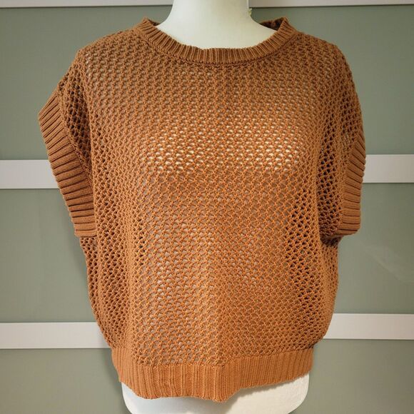 Halogen Womens Short Drop Shoulder Knitted Size S Sweater Vest - Picture 1 of 5